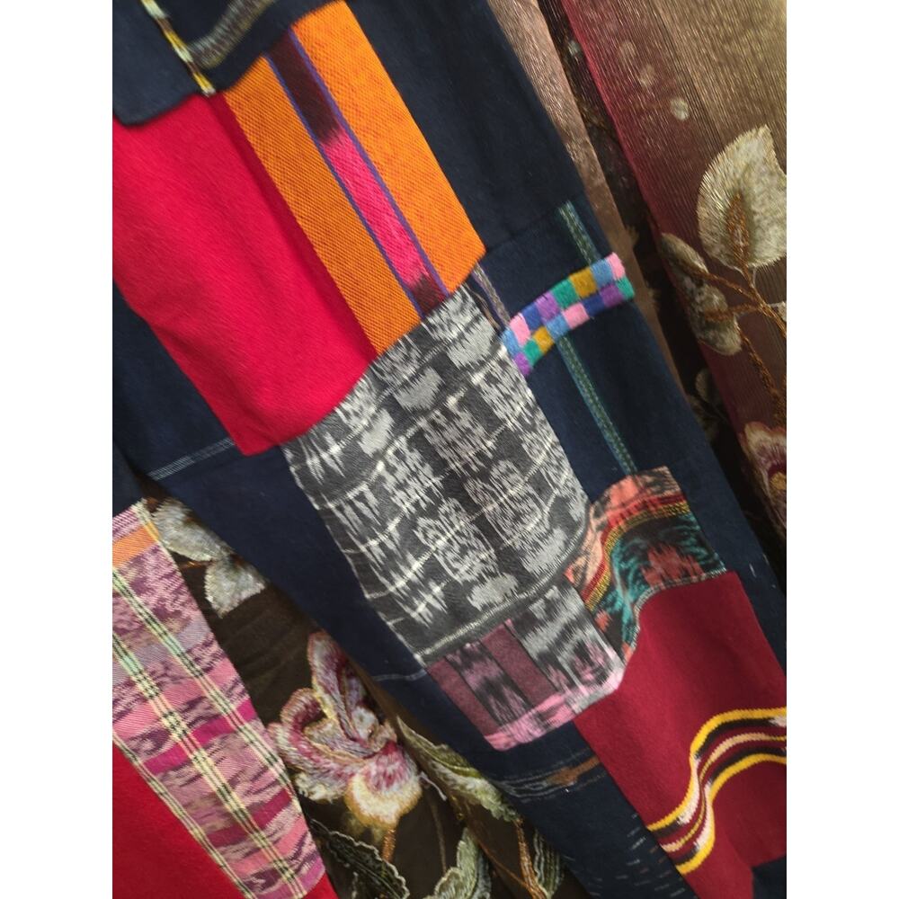 Womens Patchwork Boho Pants Joggers Medium Tie String - Picture 8 of 13